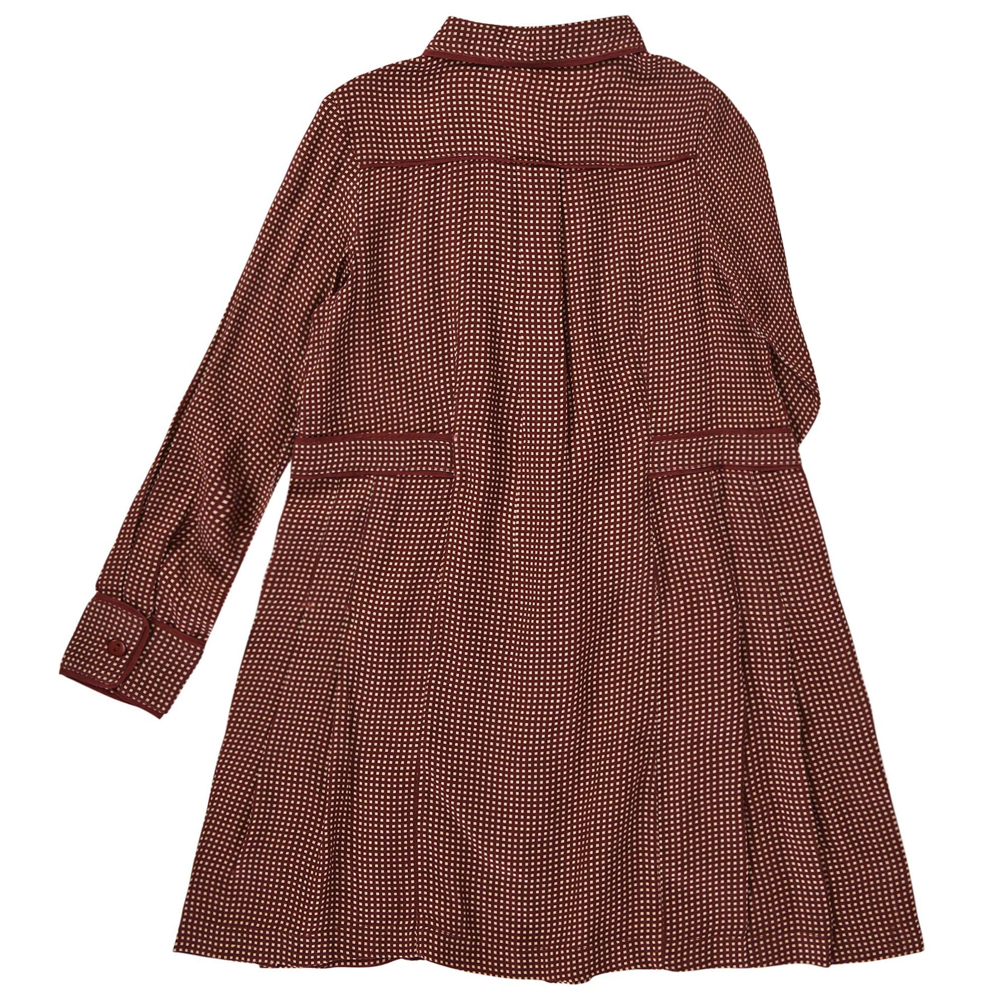 Girls Dark Red Shirt Style Dress With Pockets - CÉMAROSE | Children's Fashion Store - 2