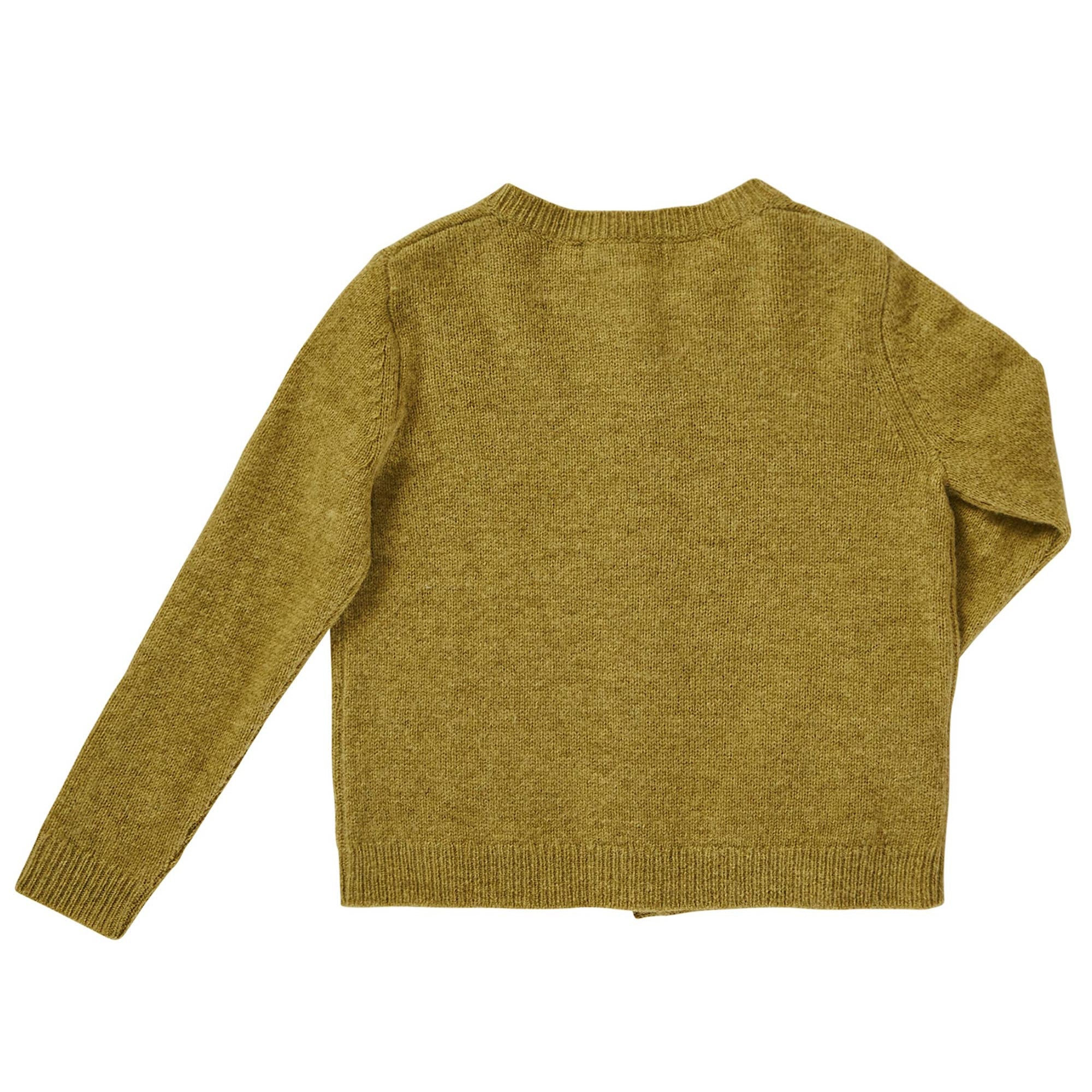 Baby Yellow-green Knitted Wool Cardigan - CÉMAROSE | Children's Fashion Store - 2