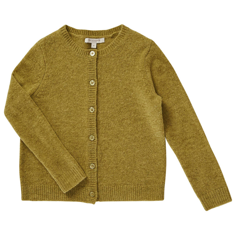 Baby Yellow-green Knitted Wool Cardigan - CÉMAROSE | Children's Fashion Store - 1
