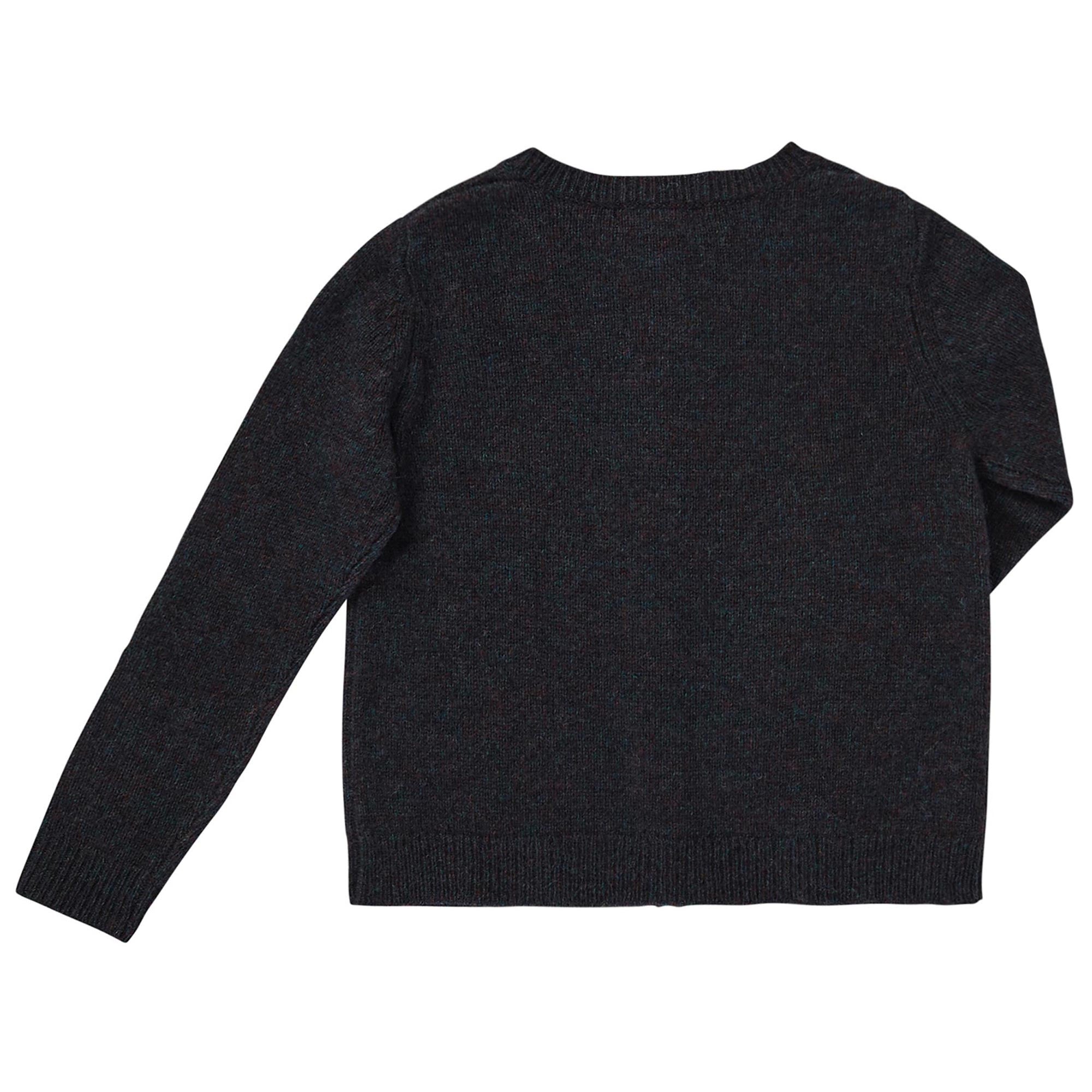 Boys Navy Blue Wool Knitted Cardigan - CÉMAROSE | Children's Fashion Store - 2