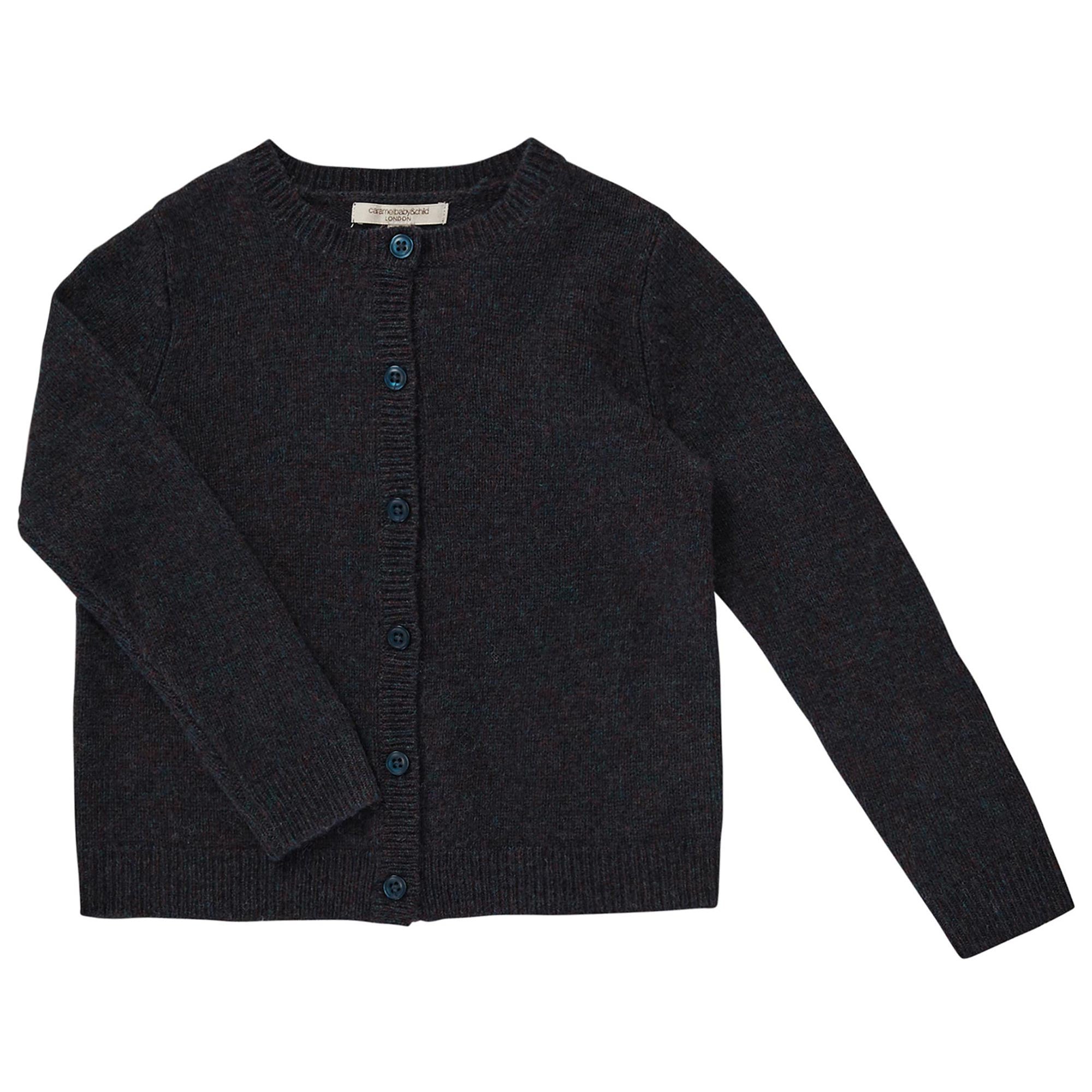 Boys Navy Blue Wool Knitted Cardigan - CÉMAROSE | Children's Fashion Store - 1