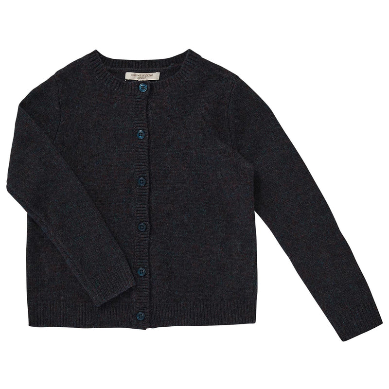 Boys Navy Blue Wool Knitted Cardigan - CÉMAROSE | Children's Fashion Store - 1
