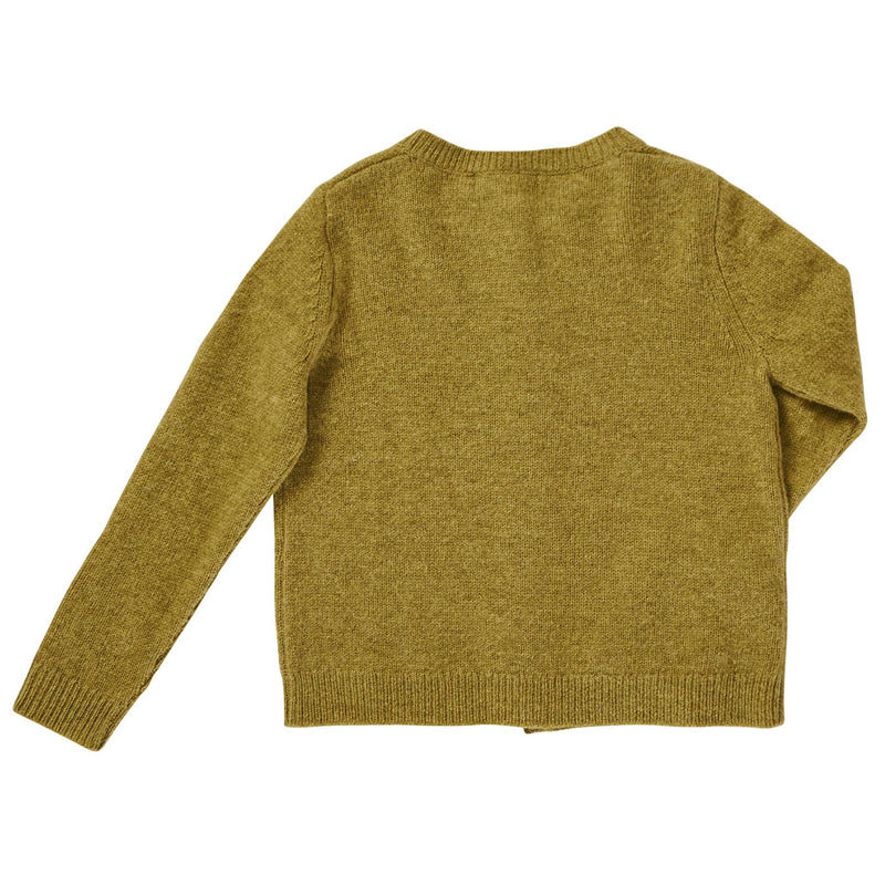Boys & Girls Yellow-green Wool Knitted Cardigan - CÉMAROSE | Children's Fashion Store - 2