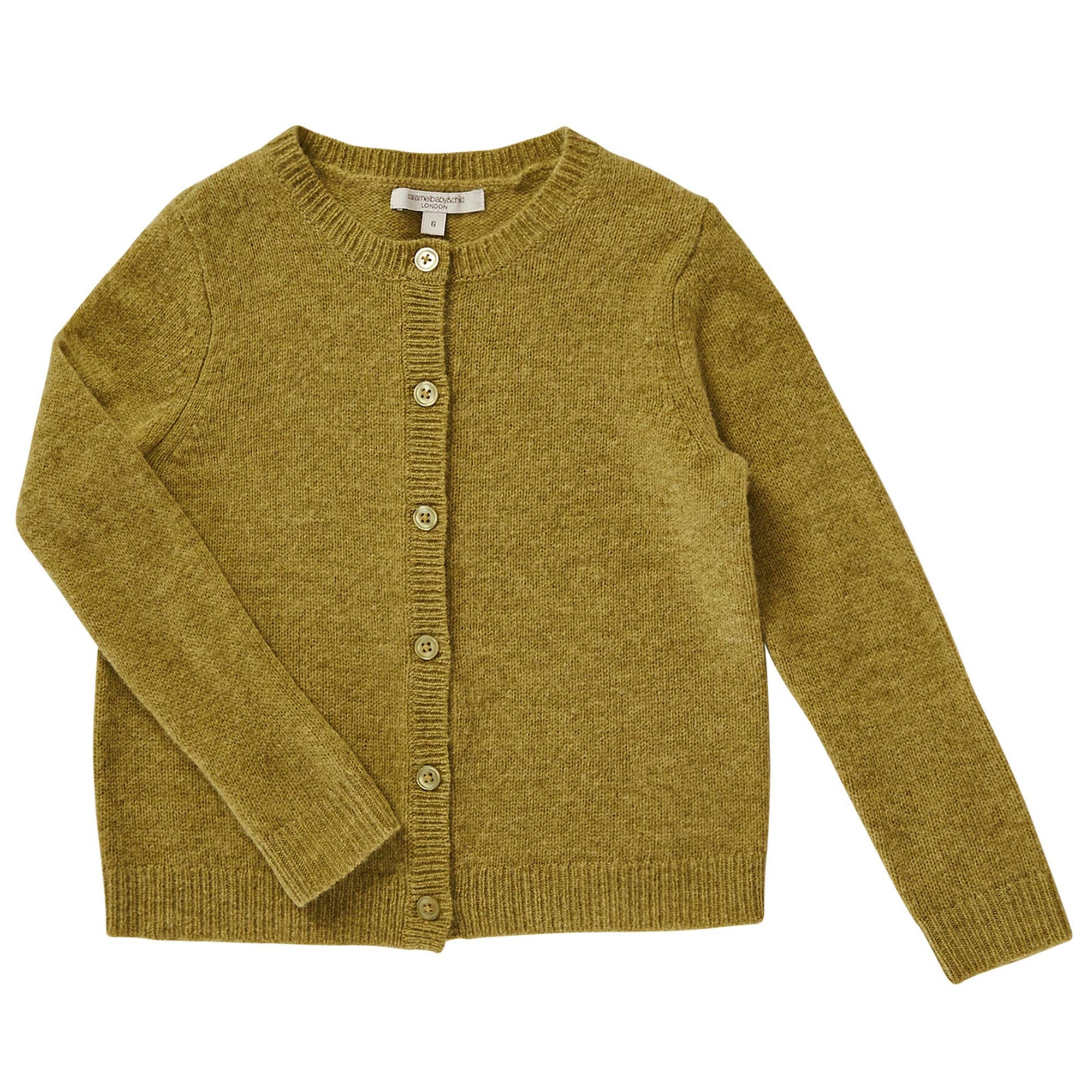 Boys & Girls Yellow-green Wool Knitted Cardigan - CÉMAROSE | Children's Fashion Store - 1