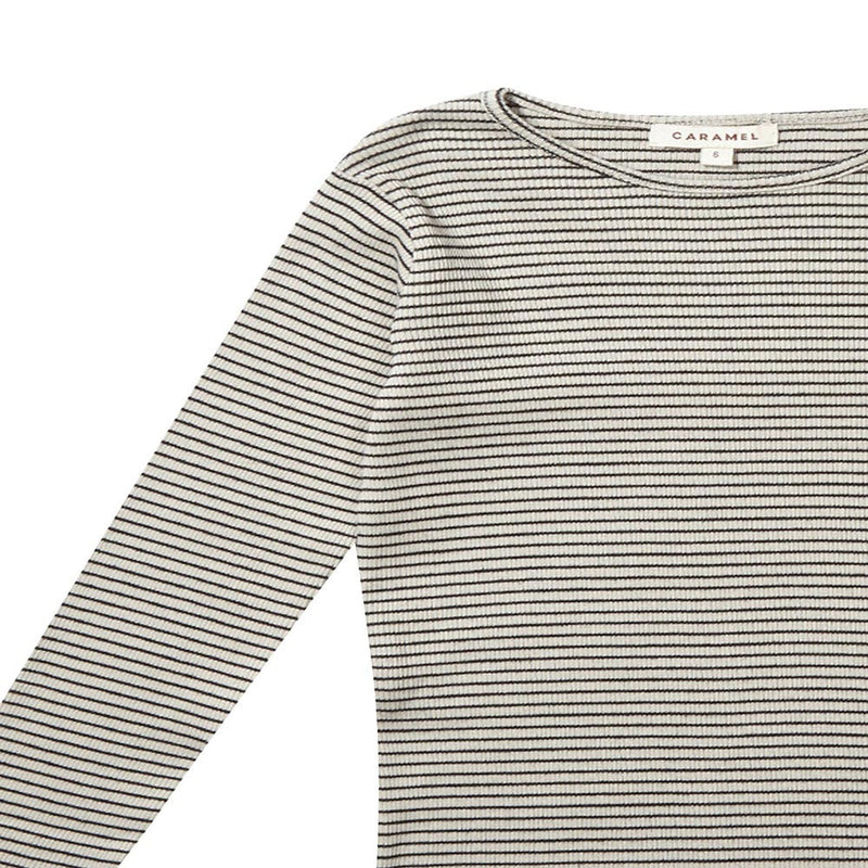 Boys Milk White & Black Striped Cotton Jersey T-Shirt - CÉMAROSE | Children's Fashion Store - 3