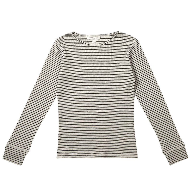 Boys Milk White & Black Striped Cotton Jersey T-Shirt - CÉMAROSE | Children's Fashion Store - 1
