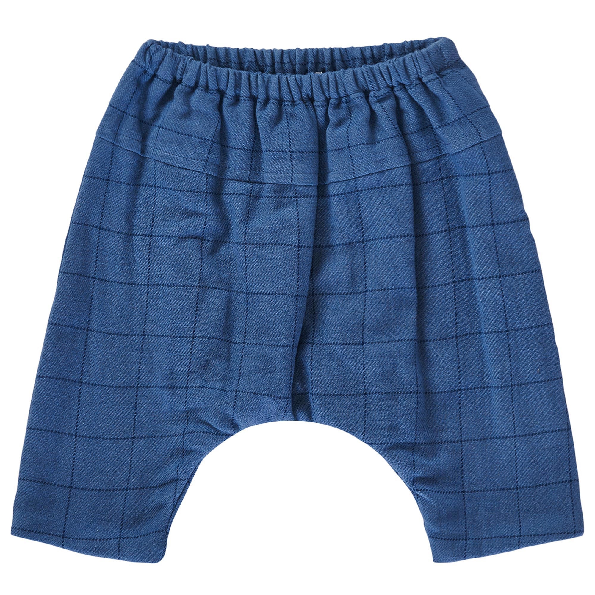 Baby Blue Check Cotton Trousers - CÉMAROSE | Children's Fashion Store - 1