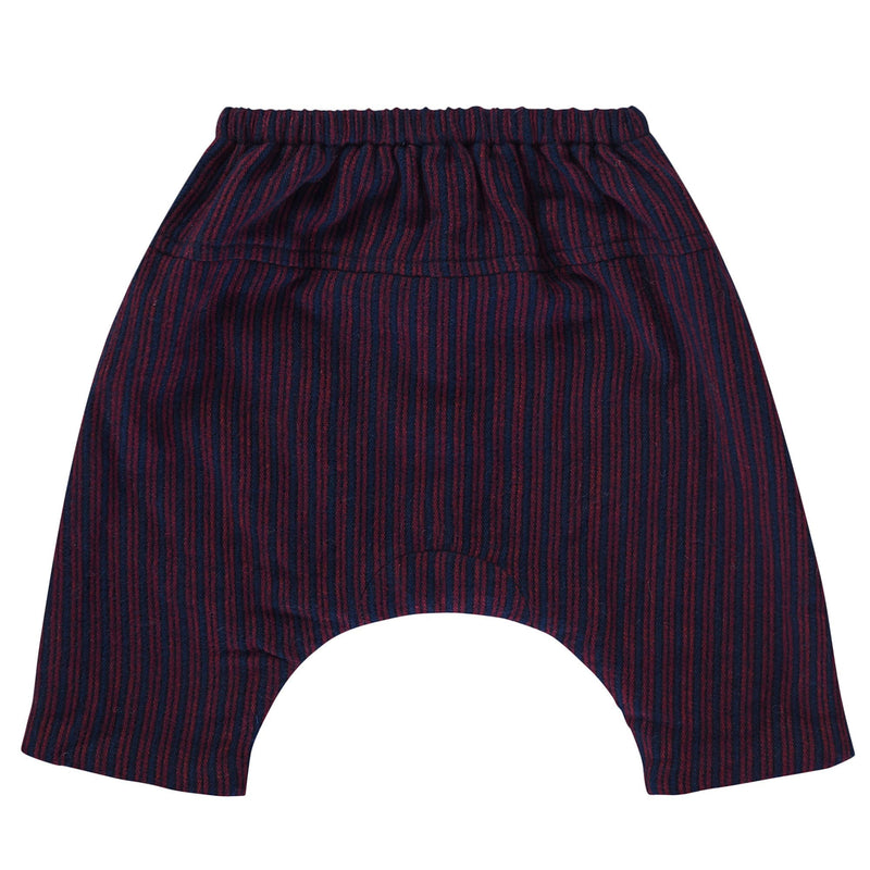 Baby Navy Blue Stripe Cotton Trousers - CÉMAROSE | Children's Fashion Store - 2