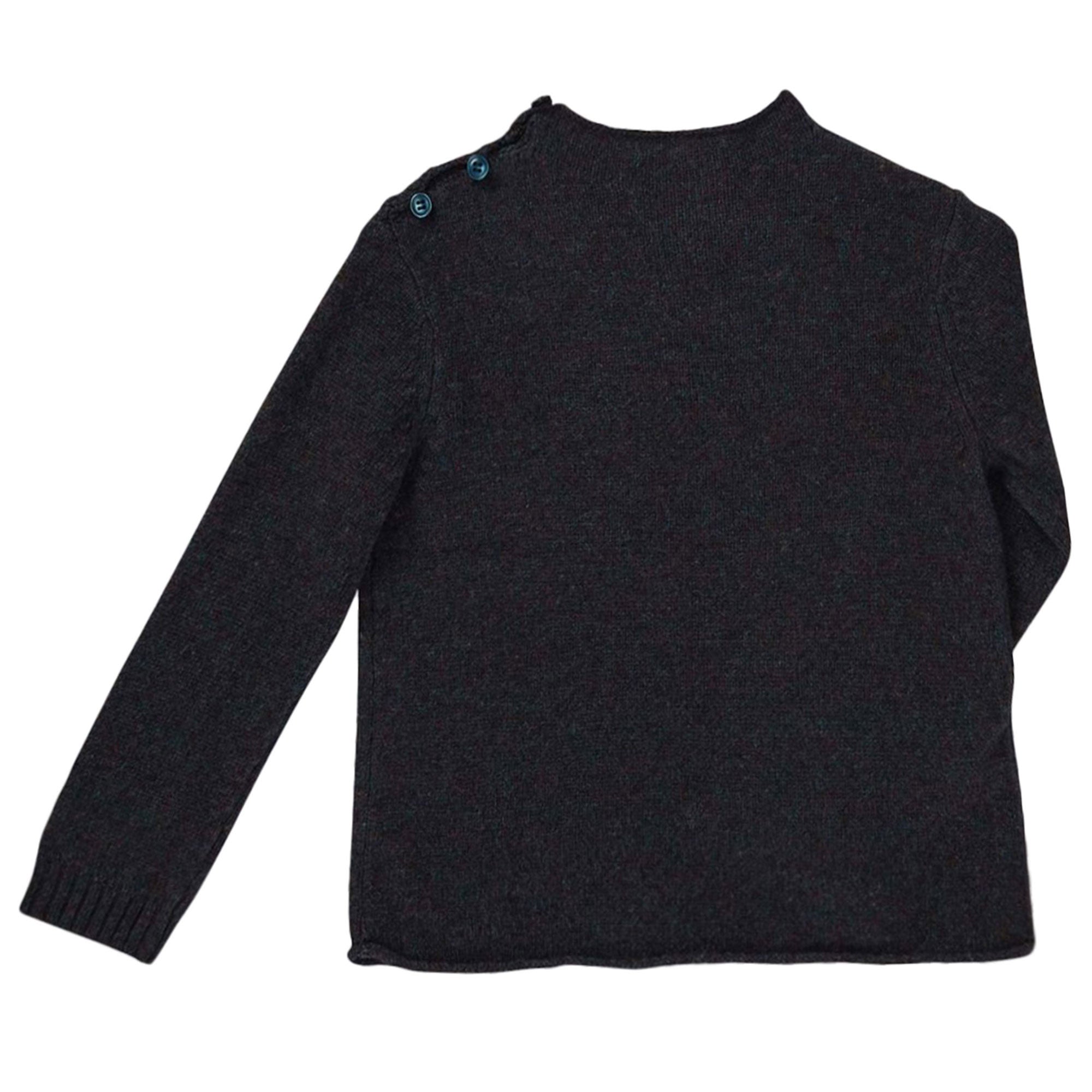 Boys Navy Blue Wool Knitted Sweater - CÉMAROSE | Children's Fashion Store - 2