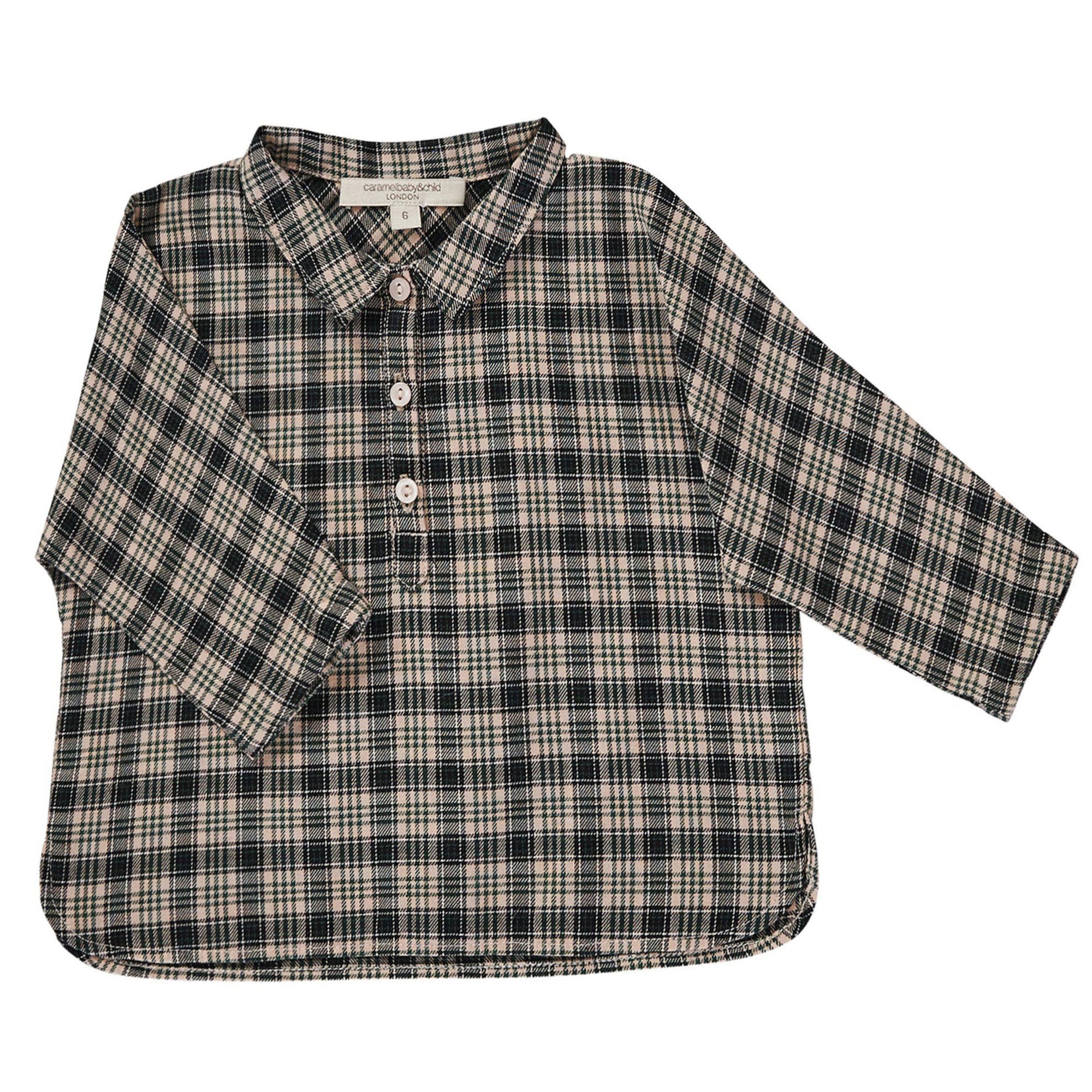 Baby Boys Grey Check Cotton Shirt - CÉMAROSE | Children's Fashion Store - 1