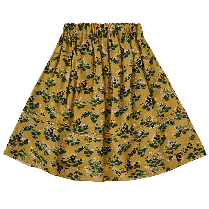 Girls Yellow-Green Flower Printed Trims Skirt - CÉMAROSE | Children's Fashion Store - 2