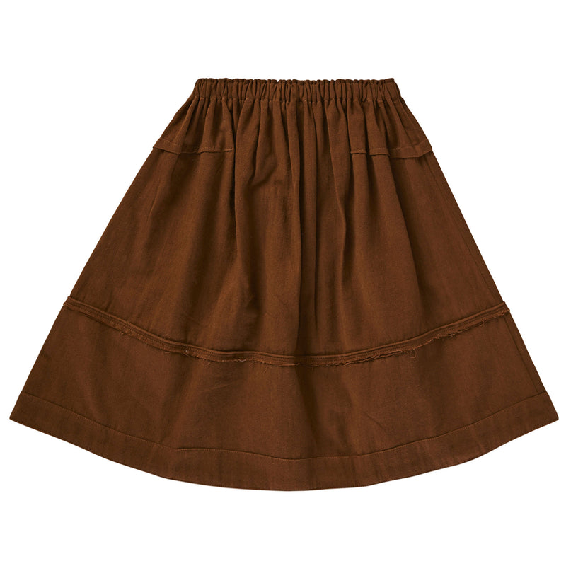 Girls Brown Cotton Woven Skirt - CÉMAROSE | Children's Fashion Store - 2