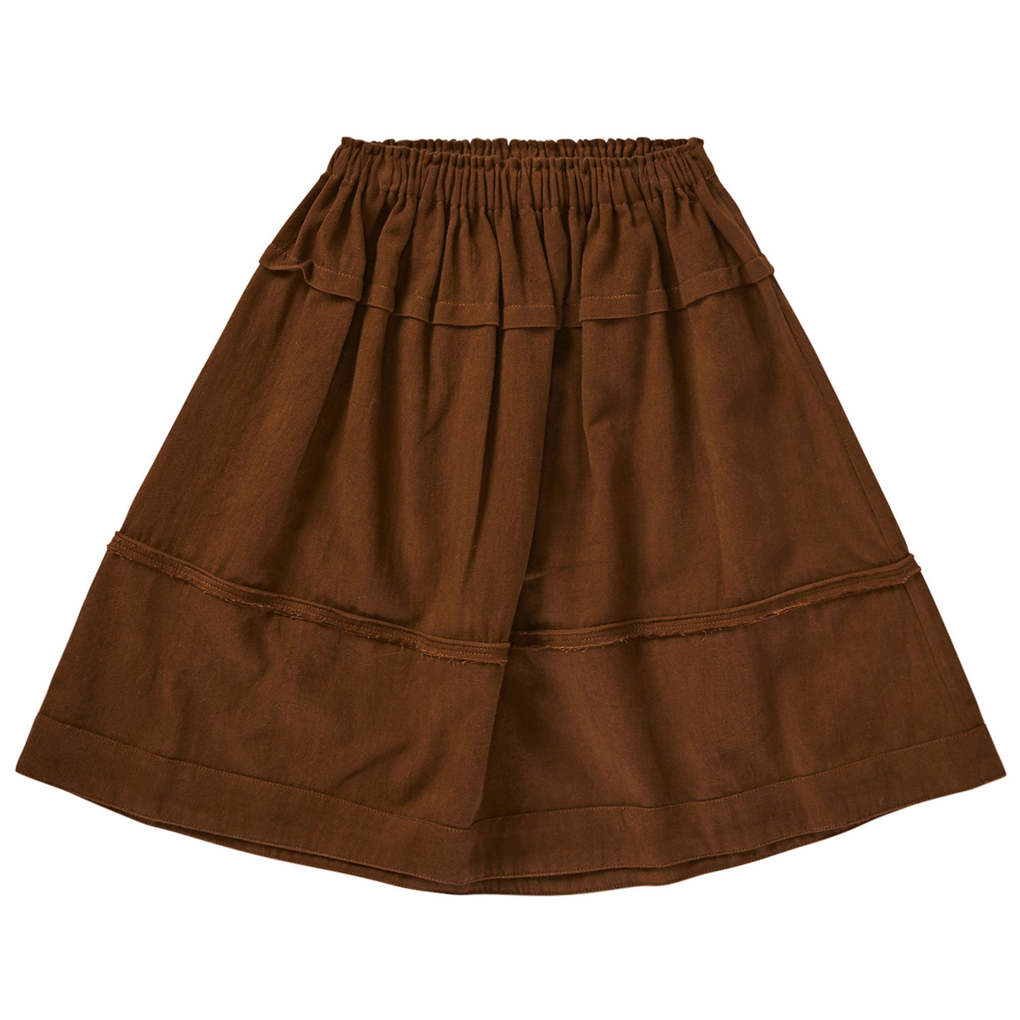 Girls Brown Cotton Woven Skirt - CÉMAROSE | Children's Fashion Store - 1