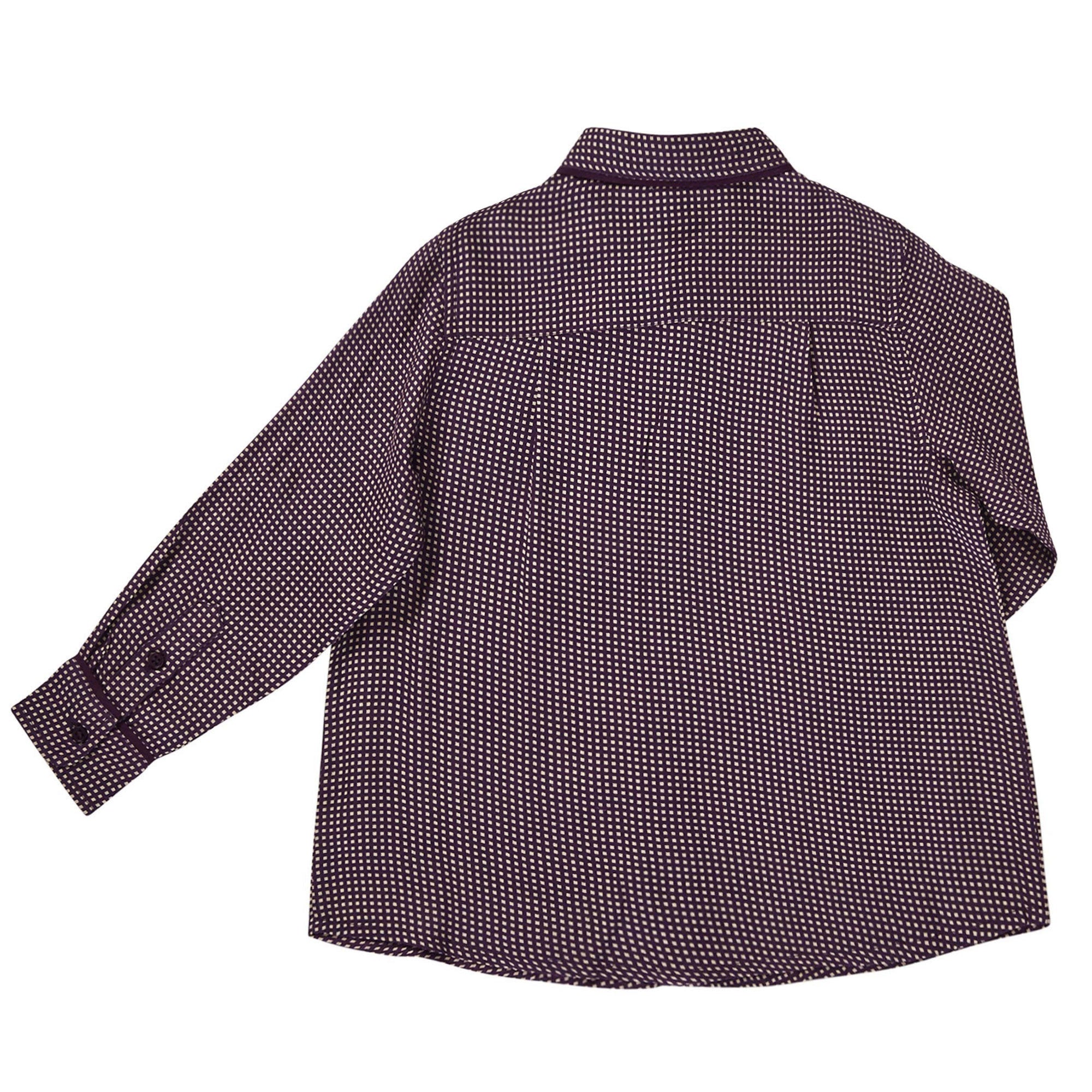 Boys Deep Purple Check Woven Shirt - CÉMAROSE | Children's Fashion Store - 2