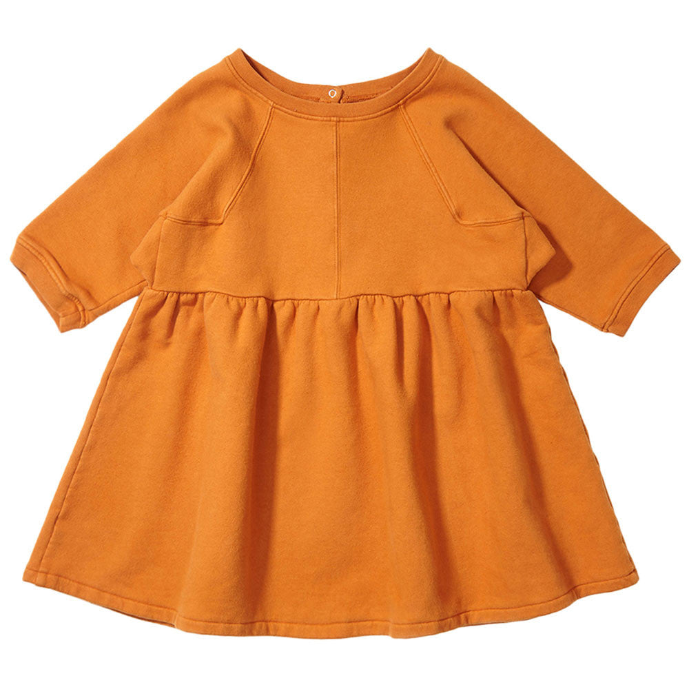 Girls Brown Cotton Jersey Woven Dress - CÉMAROSE | Children's Fashion Store