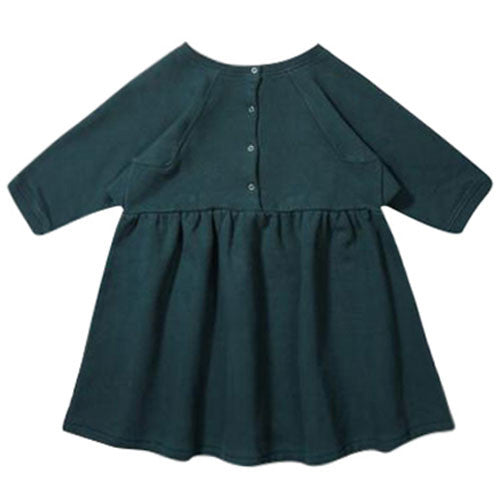 Girls Galapagos Green Cotton Jersey Woven Dress - CÉMAROSE | Children's Fashion Store - 2