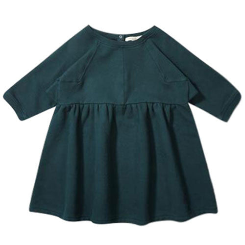 Girls Galapagos Green Cotton Jersey Woven Dress - CÉMAROSE | Children's Fashion Store - 1
