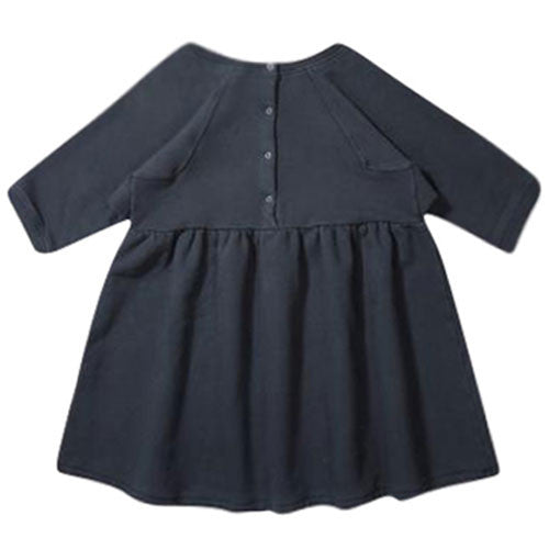 Girls Navy Blue Cotton Jersey Woven Dress - CÉMAROSE | Children's Fashion Store - 2