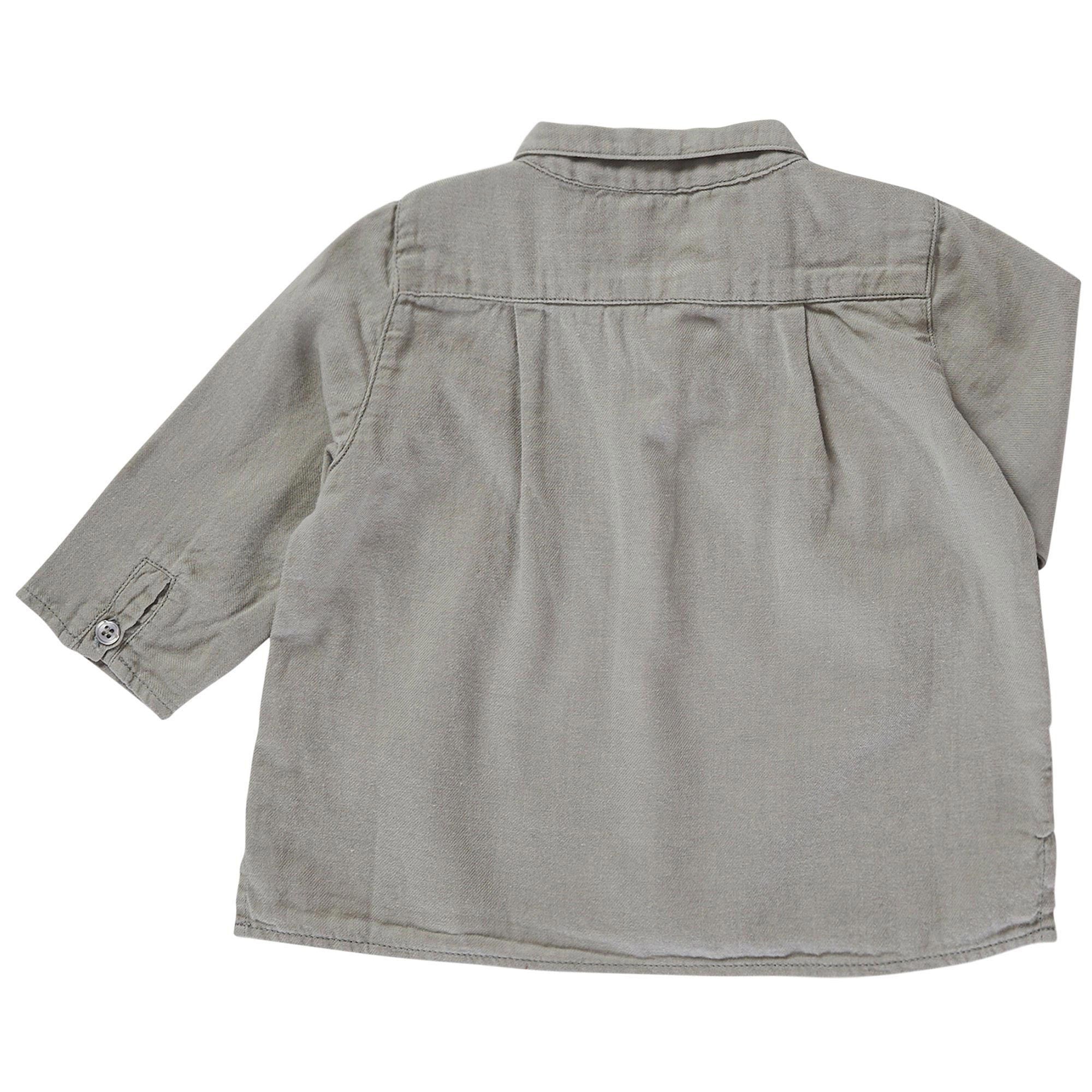 Baby Boys Grey Long Sleeve Cotton Shirt - CÉMAROSE | Children's Fashion Store - 2