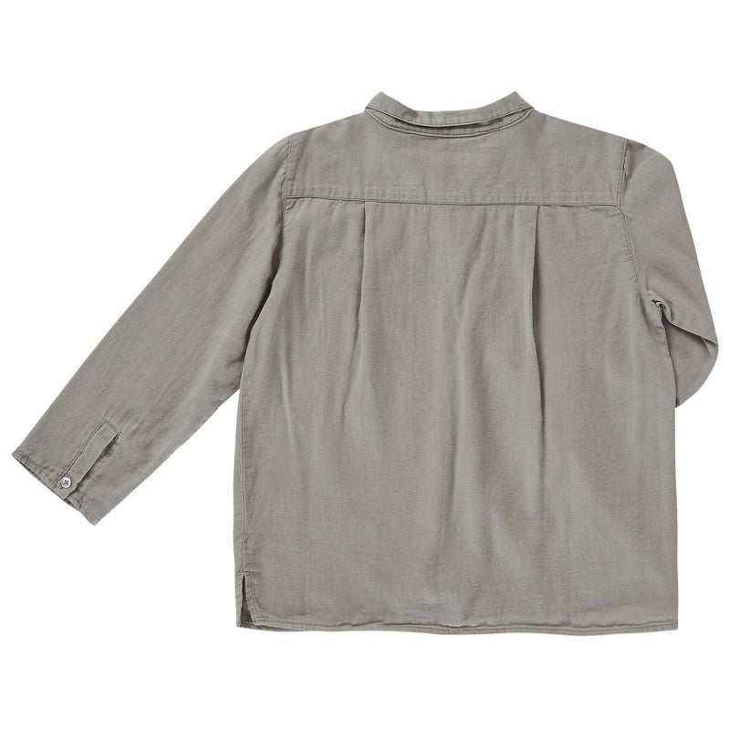 Boys Grey Long Sleeve Cotton Shirt - CÉMAROSE | Children's Fashion Store - 2
