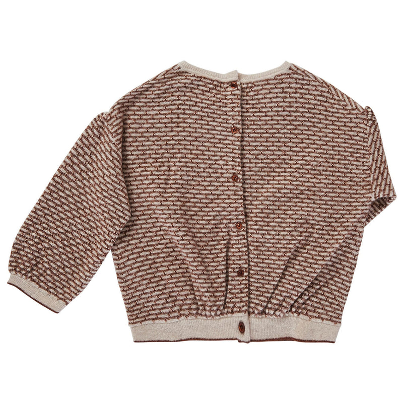 Boys Maroon Check Knitted Wool Sweater - CÉMAROSE | Children's Fashion Store - 2