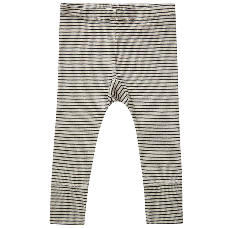 Baby Milk White & Black Striped Cotton Jersey Legging - CÉMAROSE | Children's Fashion Store - 1