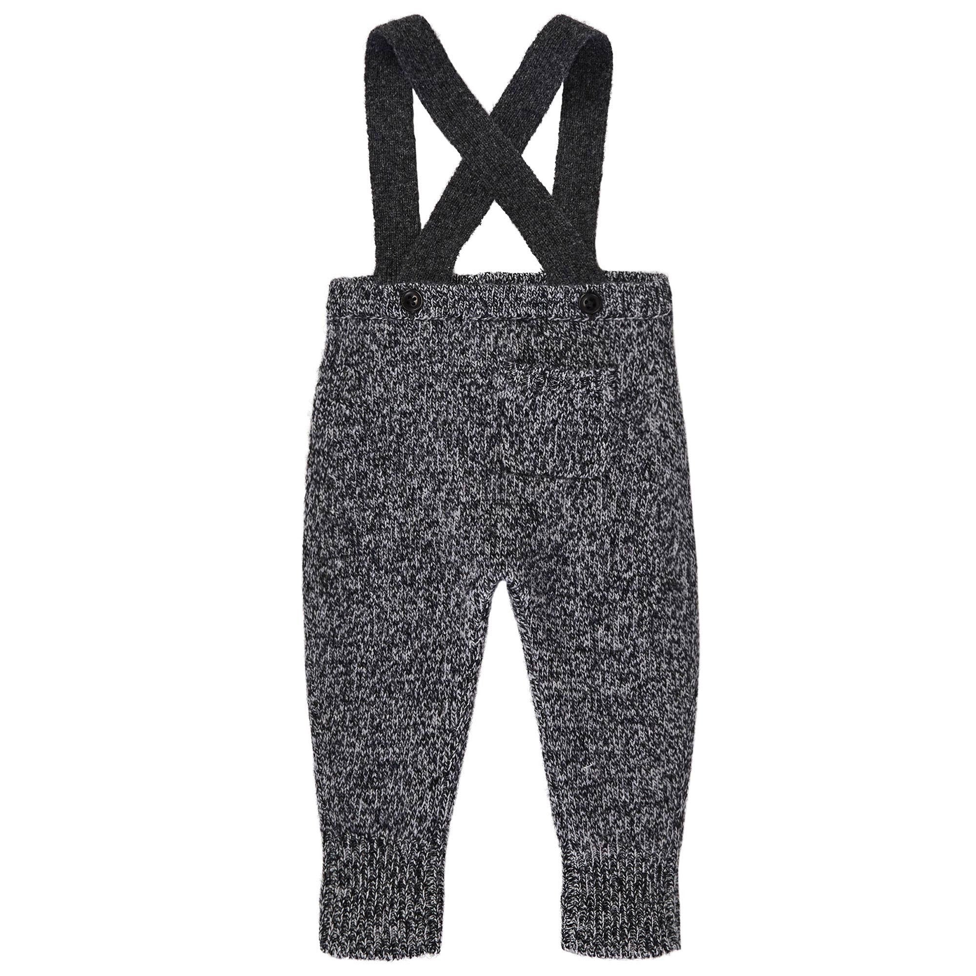 Baby Black Knitted Wool Dungaree - CÉMAROSE | Children's Fashion Store - 2