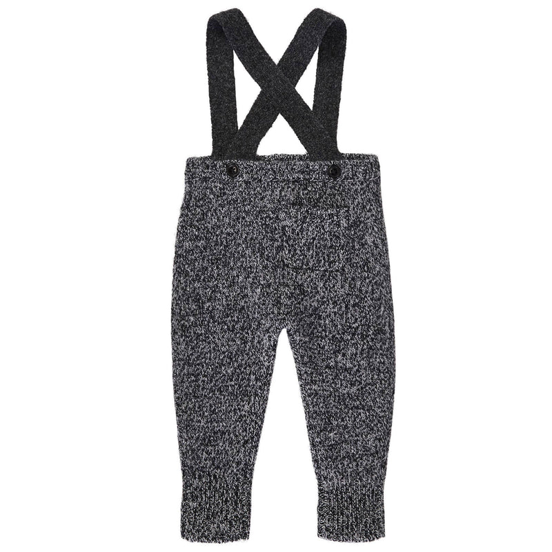 Baby Black Knitted Wool Dungaree - CÉMAROSE | Children's Fashion Store - 2