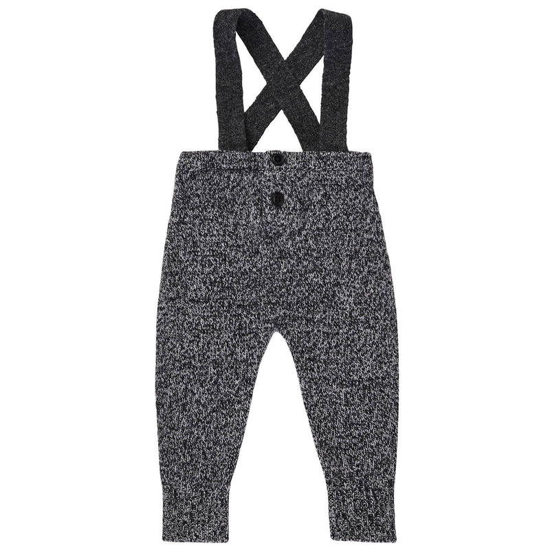 Baby Black Knitted Wool Dungaree - CÉMAROSE | Children's Fashion Store - 1