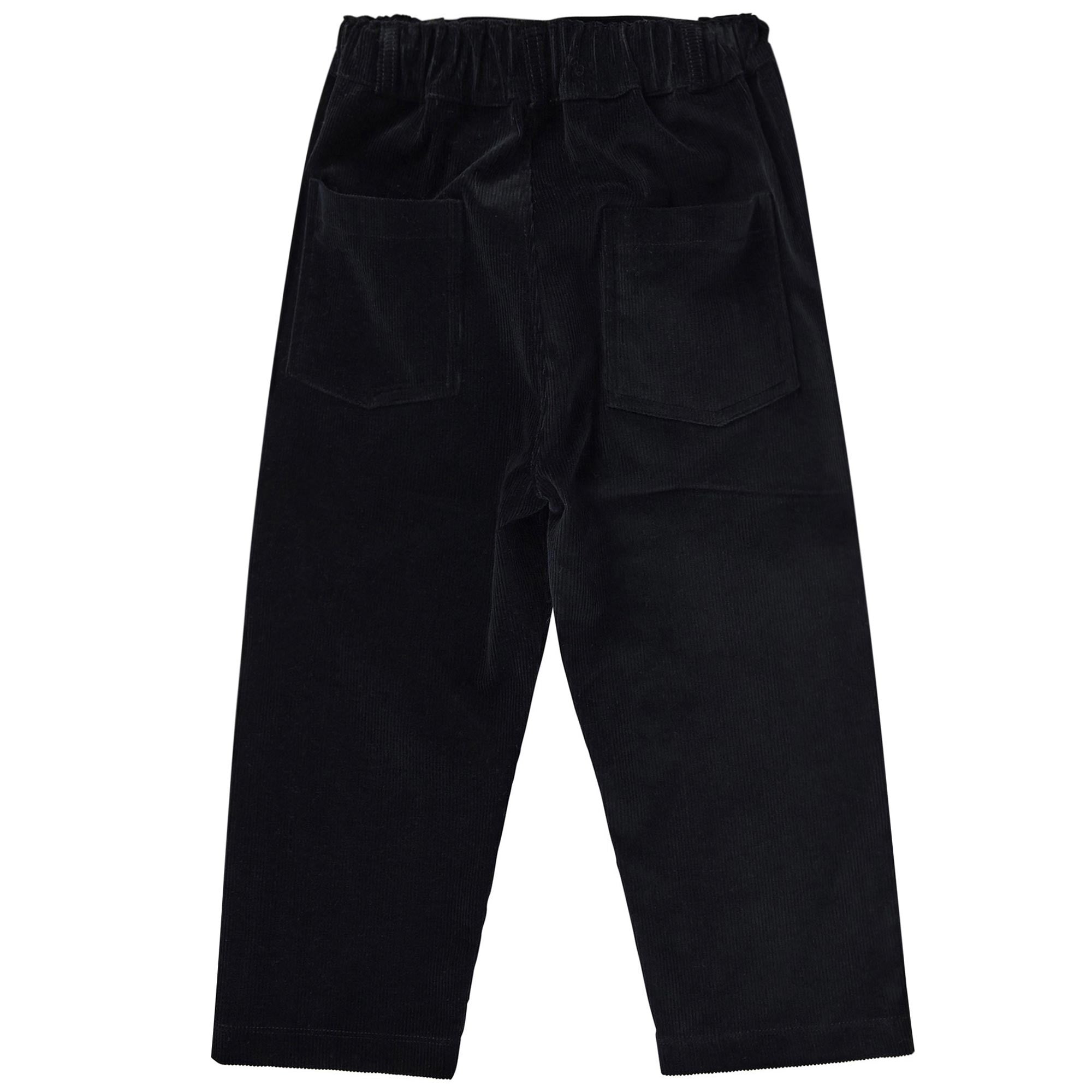 Boys Black Cotton Jersey Trousers - CÉMAROSE | Children's Fashion Store - 2