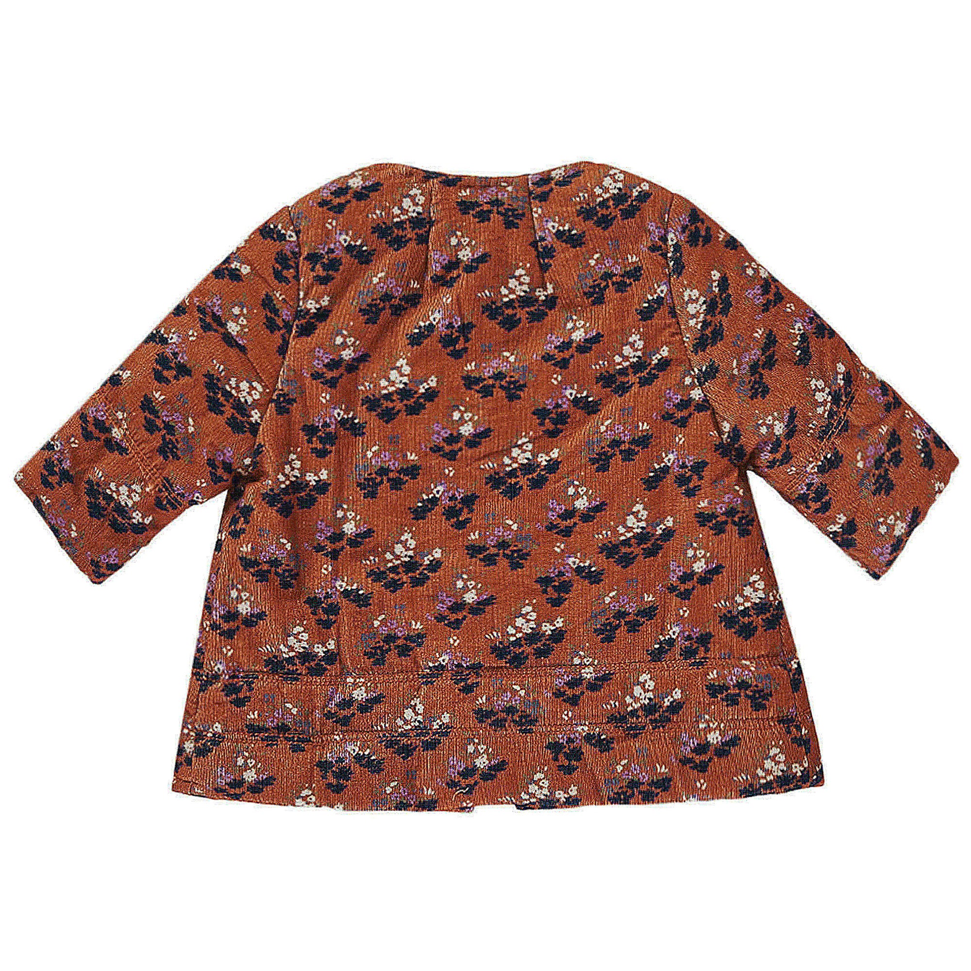 Baby Brown Velvet Flower printed Cotton Jacket - CÉMAROSE | Children's Fashion Store - 2