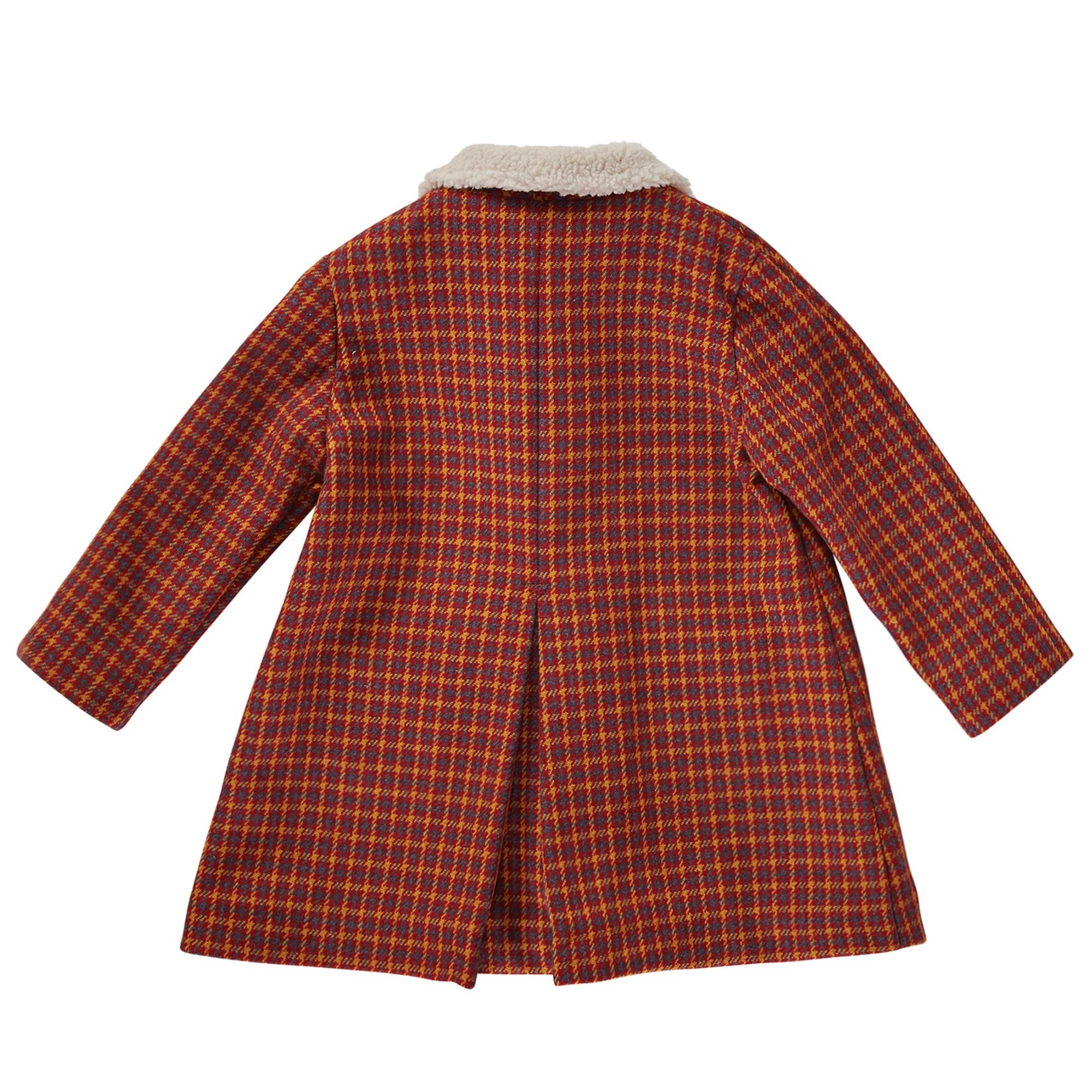 Girls Brown Fur Collar Wool Coat With Patch Pocke - CÉMAROSE | Children's Fashion Store - 2