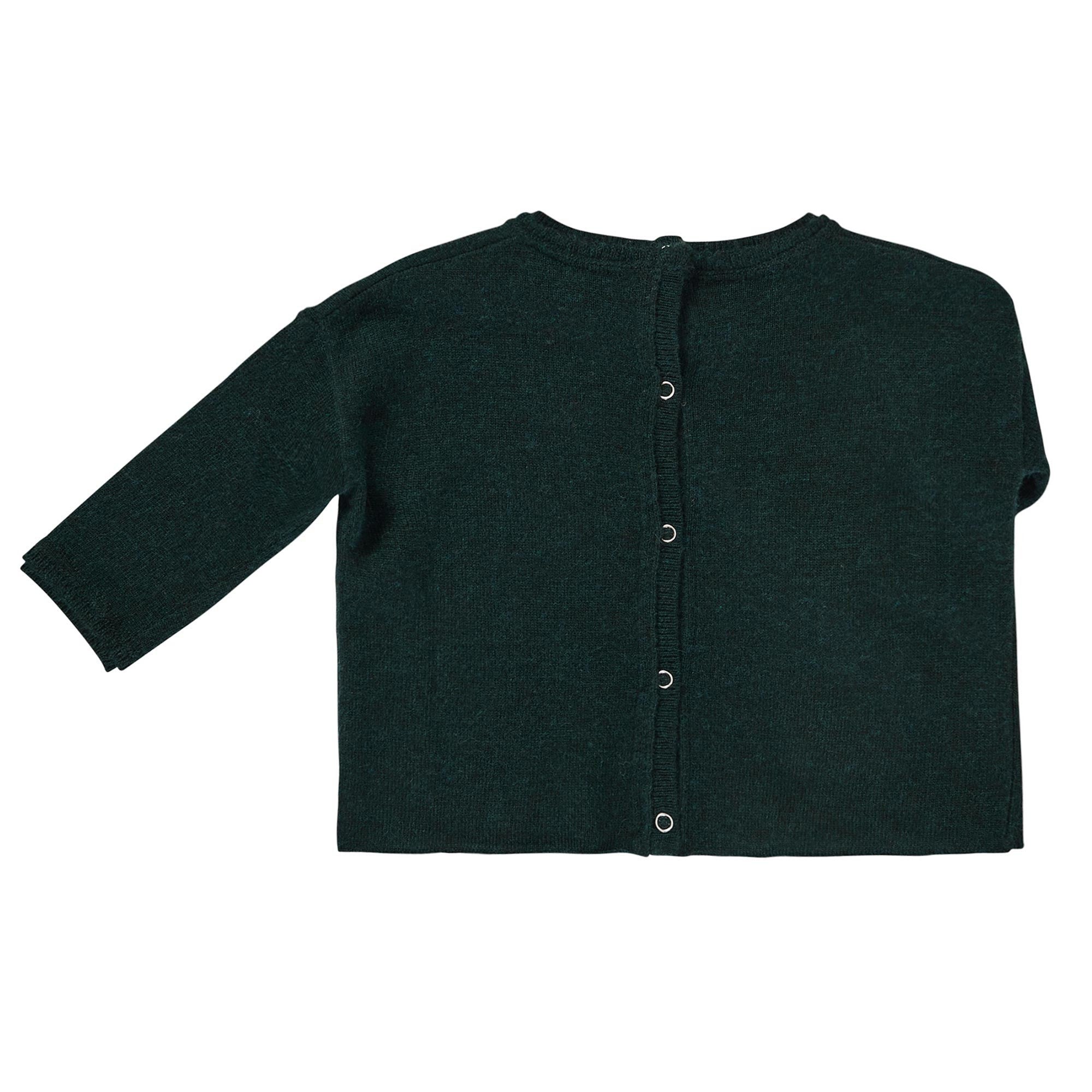 Baby Boys Pine Green Knitted Wool Sweater - CÉMAROSE | Children's Fashion Store - 2