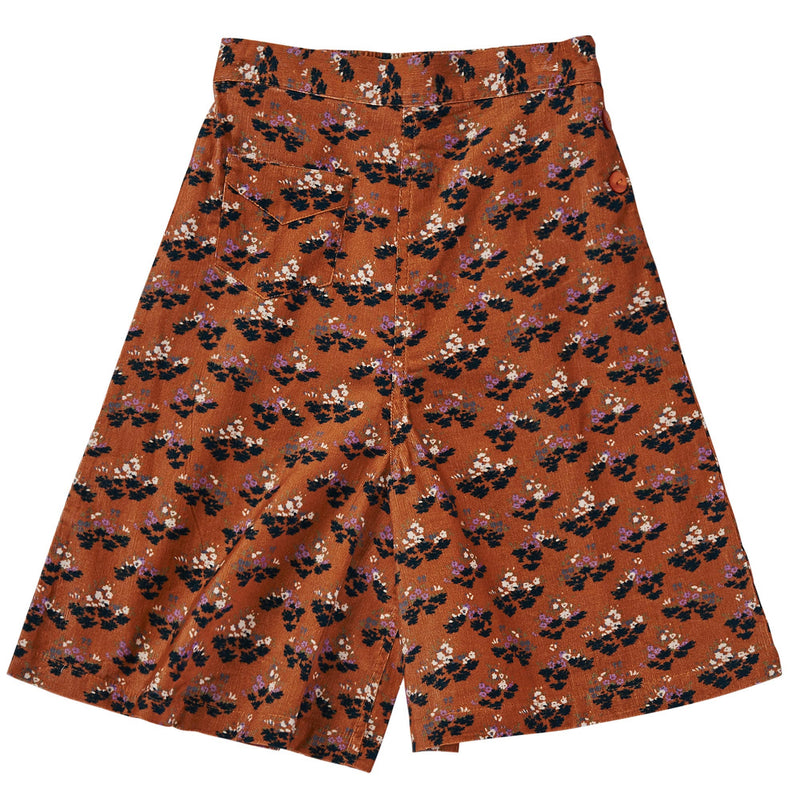 Girls Dark Red Cotton Poppy Printed Trousers - CÉMAROSE | Children's Fashion Store - 1