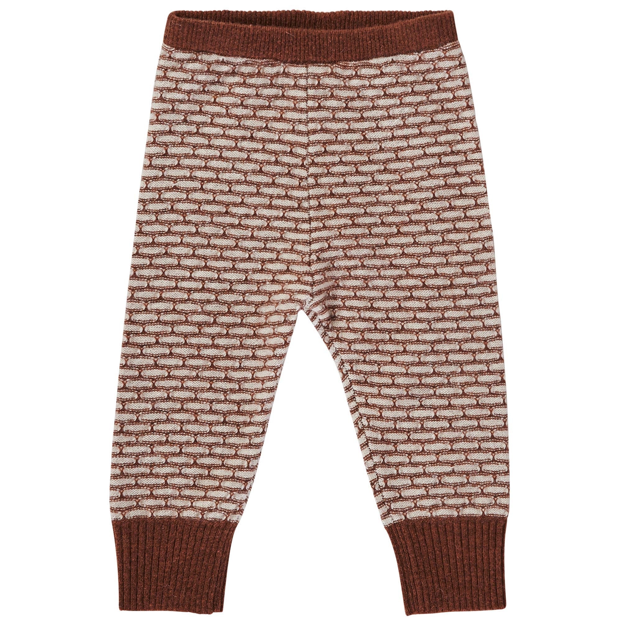 Baby Brown Check Knitted Wool Trousers - CÉMAROSE | Children's Fashion Store - 1