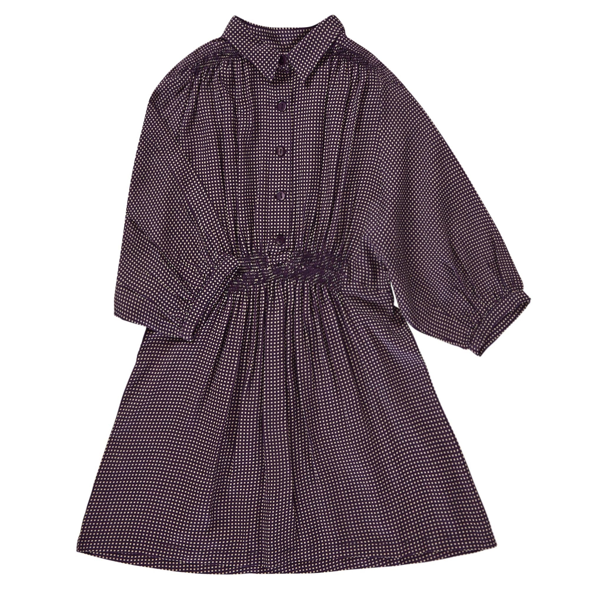Girls Deep Purple Viscose Dress - CÉMAROSE | Children's Fashion Store - 1