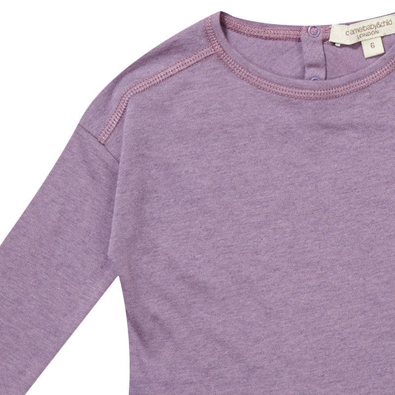 Baby Light Purple Cotton & Wool Jersey T-Shirt - CÉMAROSE | Children's Fashion Store - 4