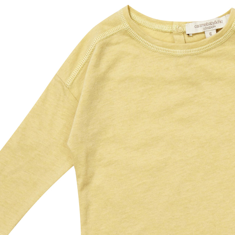 Baby Mellow Yellow Cotton & Wool Jersey T-Shirt - CÉMAROSE | Children's Fashion Store - 4