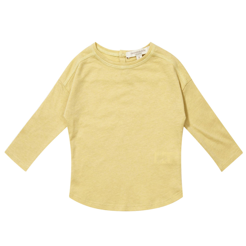 Baby Mellow Yellow Cotton & Wool Jersey T-Shirt - CÉMAROSE | Children's Fashion Store - 1
