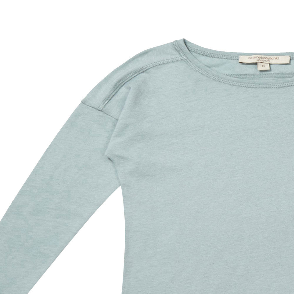 Boys & Girls Light Blue Cotton & Wool Jersey T-Shirt - CÉMAROSE | Children's Fashion Store - 3