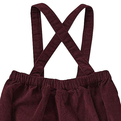 Baby Wine Red Cotton Short Dungaree - CÉMAROSE | Children's Fashion Store - 3