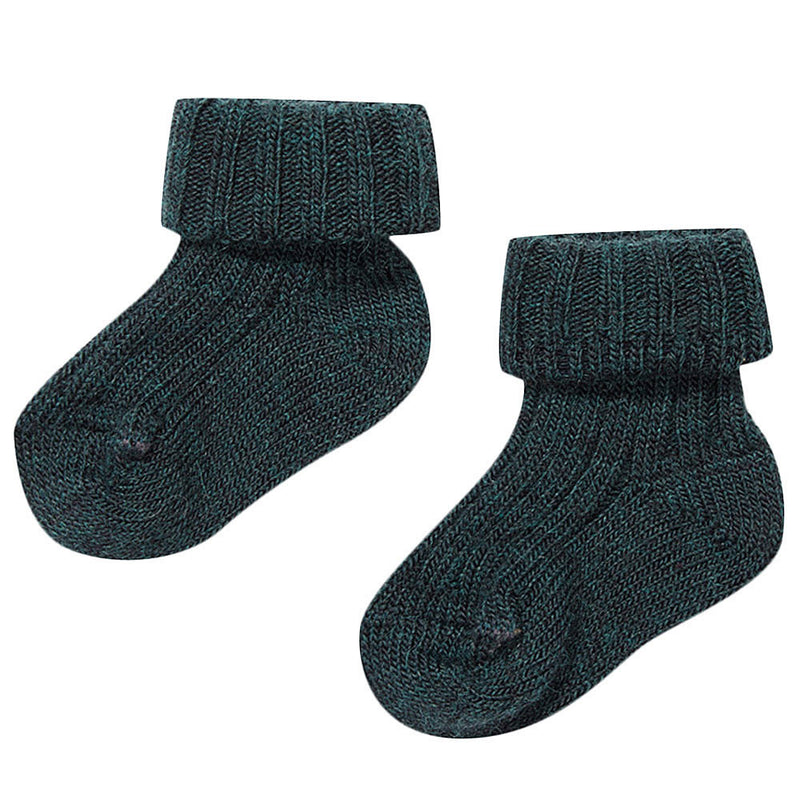 Baby Midnight Green Low Rib Socks - CÉMAROSE | Children's Fashion Store