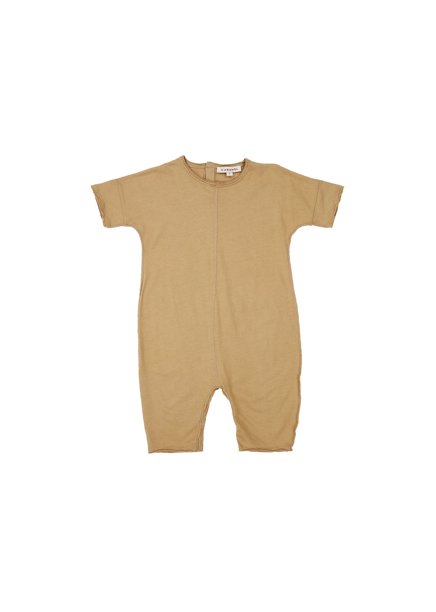 Baby Boys & Girls Light Khaki Cotton Babysuit