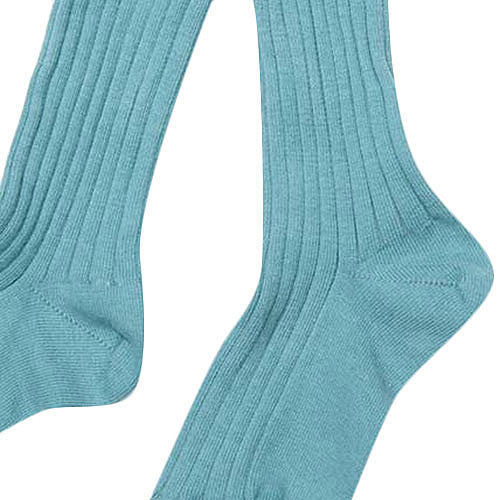 Girls Turquoise Blue Rib Knitted Cotton Tights - CÉMAROSE | Children's Fashion Store - 3