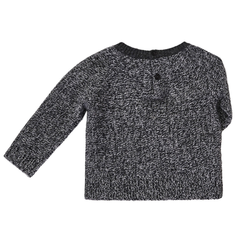 Baby Boys Black Knitted Wool Sweater - CÉMAROSE | Children's Fashion Store - 2