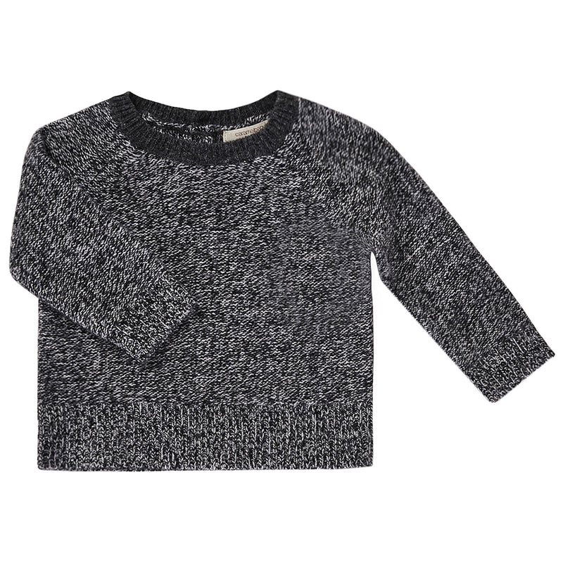 Baby Boys Black Knitted Wool Sweater - CÉMAROSE | Children's Fashion Store - 1
