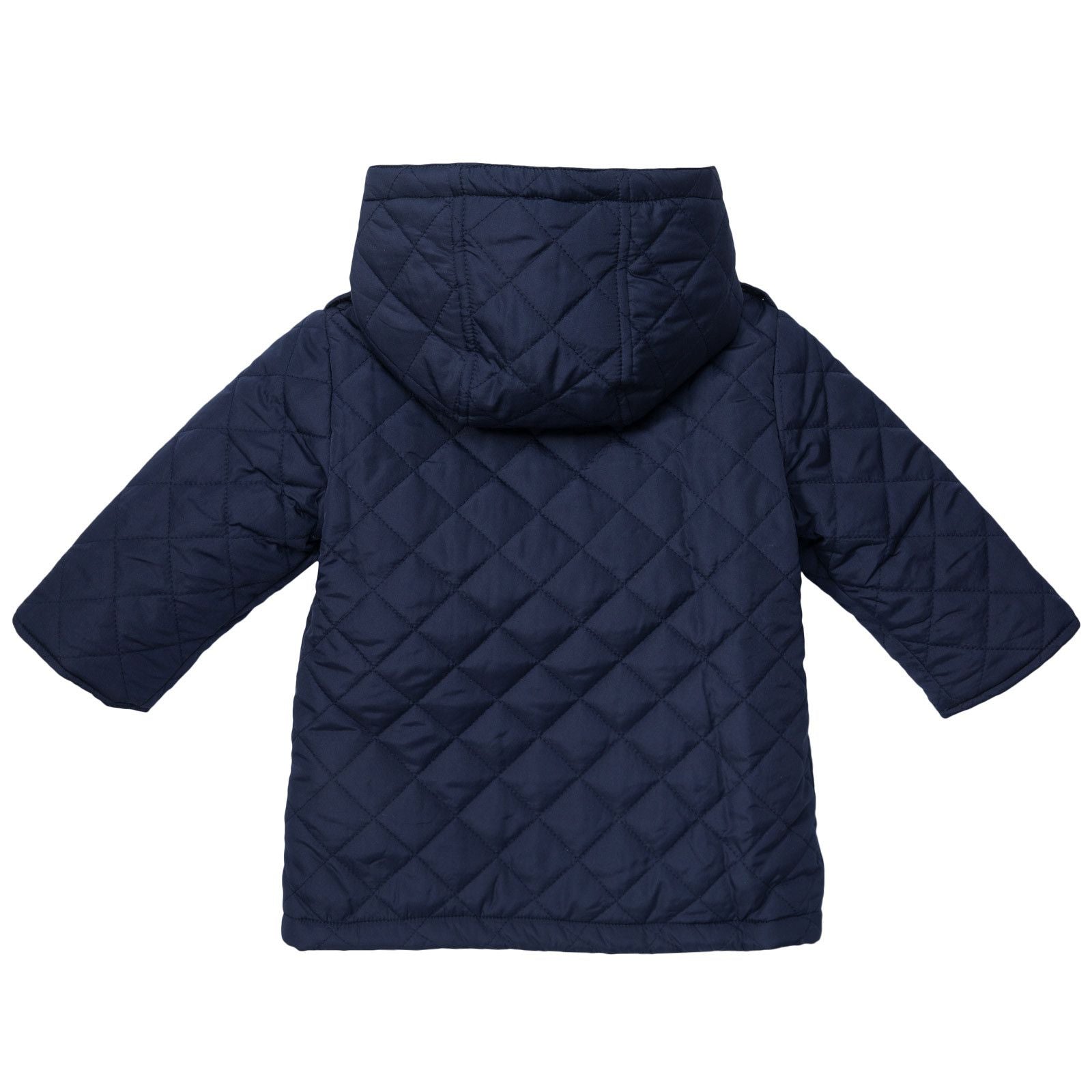 Baby Navy Blue Quilted Hooded Jacket - CÉMAROSE | Children's Fashion Store - 2