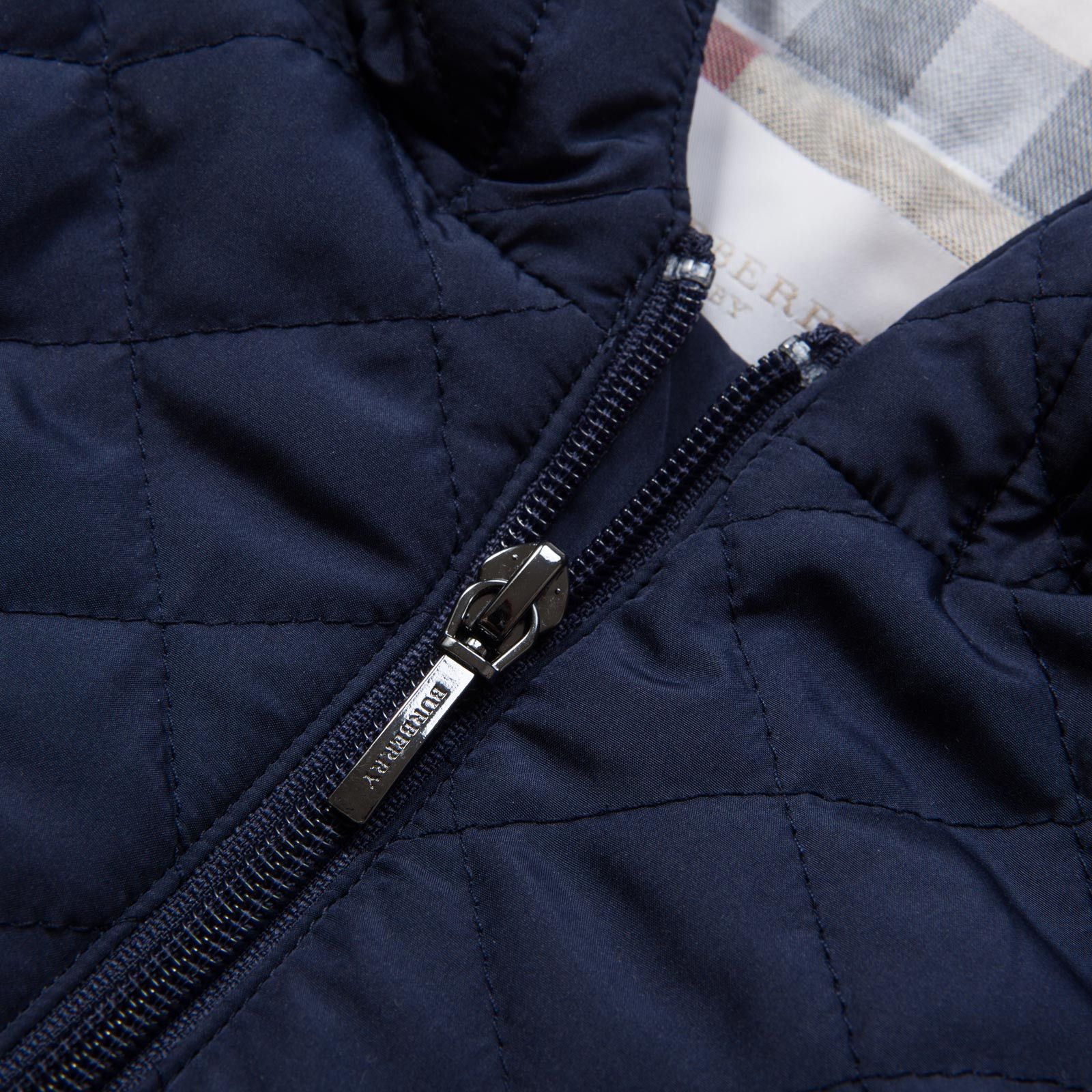 Baby Navy Blue Quilted Hooded Jacket - CÉMAROSE | Children's Fashion Store - 3