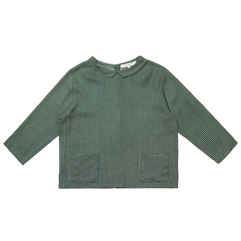 Girls Dark Green Viscose Shirt With Patch Pocket - CÉMAROSE | Children's Fashion Store