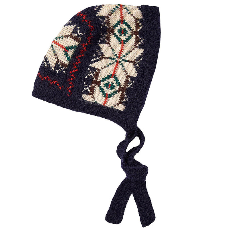Baby Navy Blue Snownflake Trims Knitted Wool Bonnet - CÉMAROSE | Children's Fashion Store